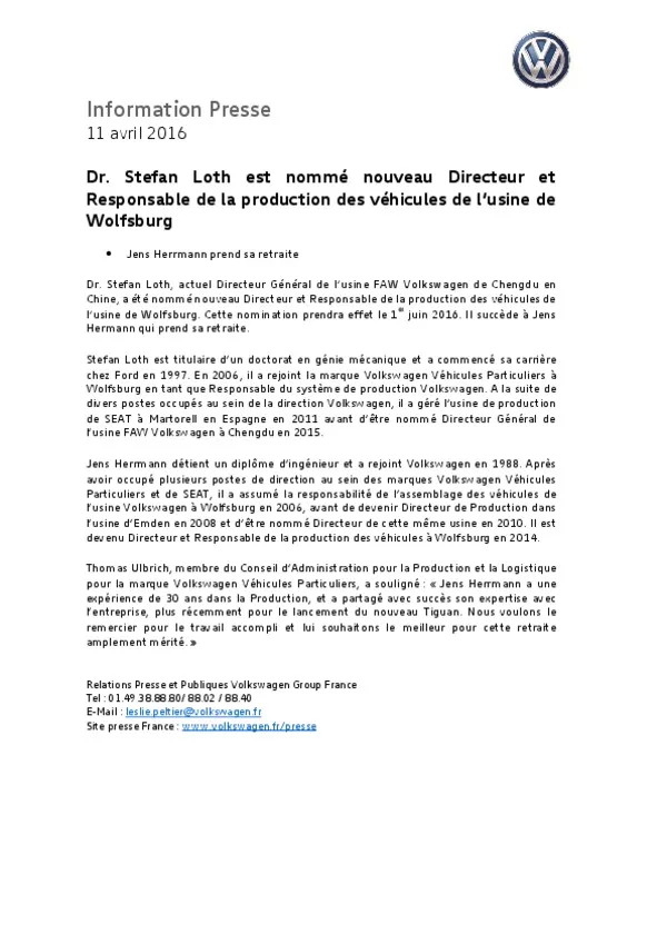 Communiqué de presse