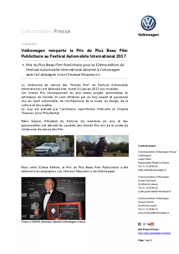 Communiqué de presse