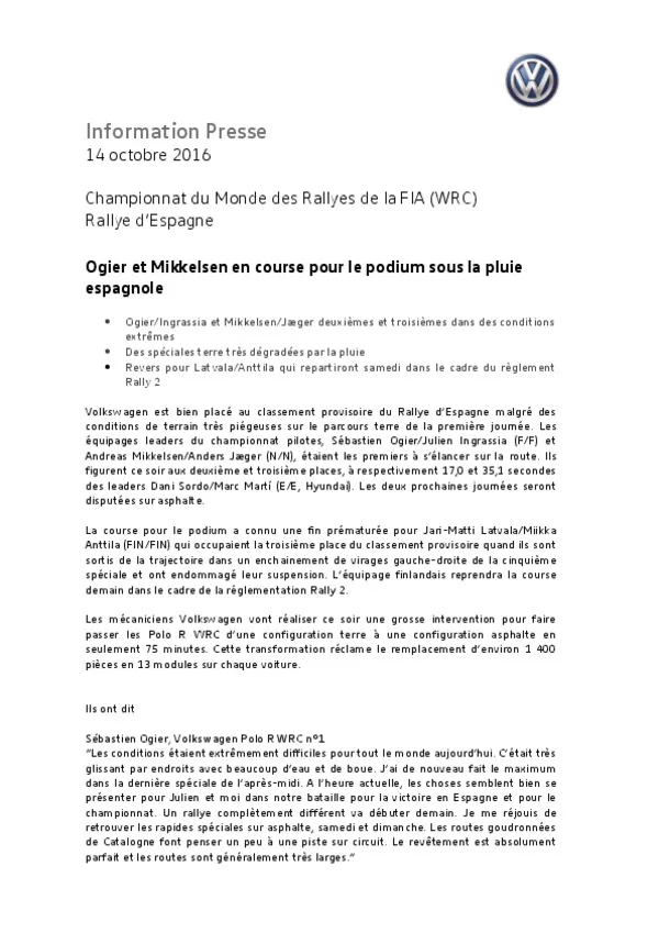 Communiqué de Presse