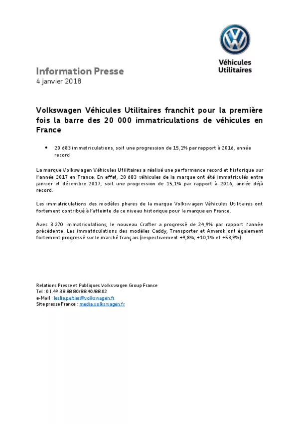 180104Volkswagen Vehicules Utilitaires franchit pour la premiere fois la barre des 20 000 immatriculations en France-pdf