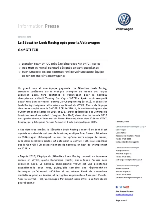 180205Sebastien Loeb Racing opte pour la Golf GTI TCR-pdf