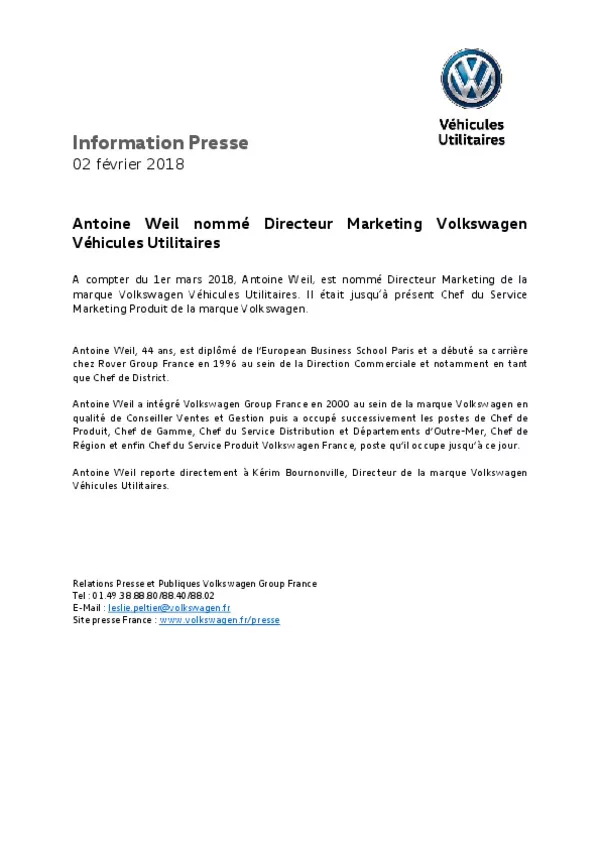 180202Antoine Weil nomme Directeur Marketing Volkswagen Vehicules Utilitaires-pdf