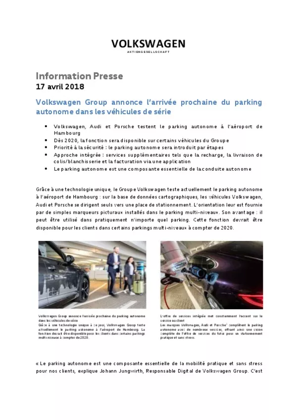 180417Volkswagen Group annonce larrivee prochaine du parking autonome dans les vehicules de serie-pdf