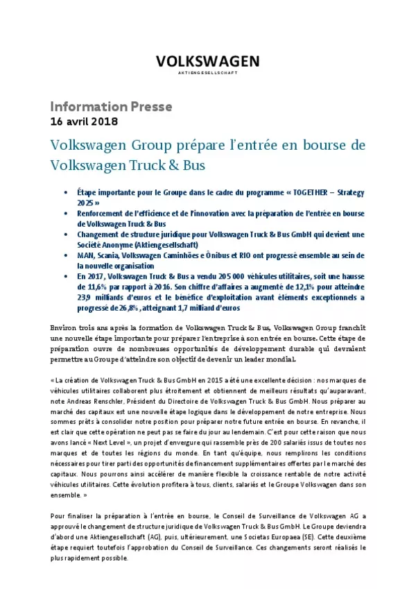 180416Volkswagen Group prepare lentree en bourse de Volkswagen Truck  Bus-pdf