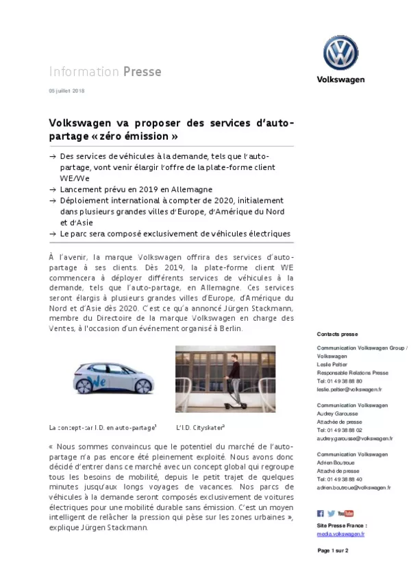 Volkswagen va proposer des services dauto-partage  zero emission -pdf