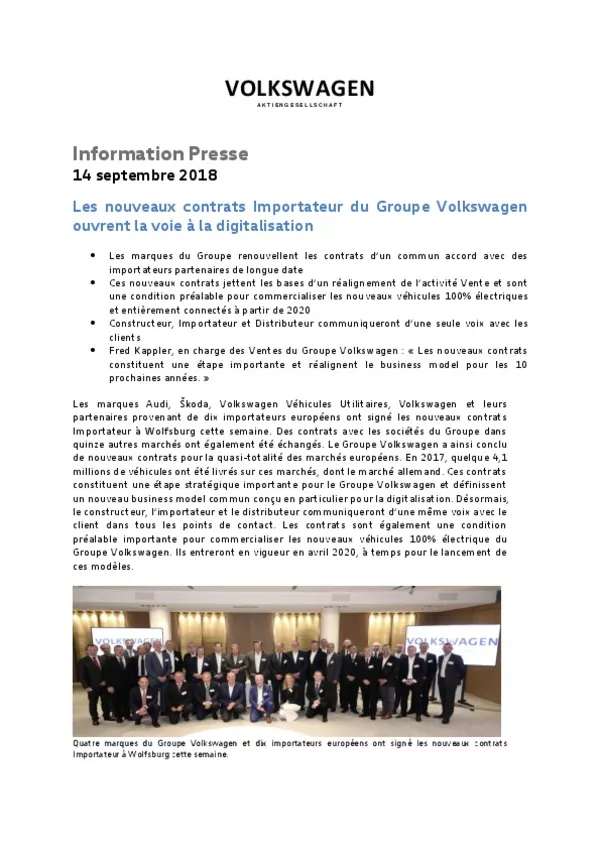 180814Les nouveaux contrats Importateur du Groupe Volkswagen ouvrent la voie a la digitalisation-pdf