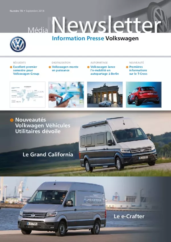 Newsletter Media Volkswagen - Septembre