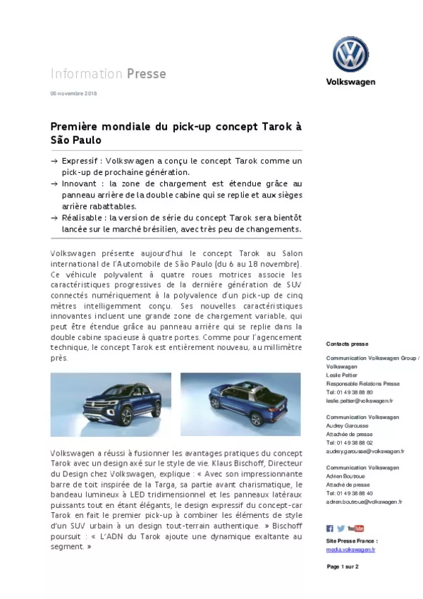 181106Premiere mondiale du pick-up concept Tarok a Sao Paulo-pdf