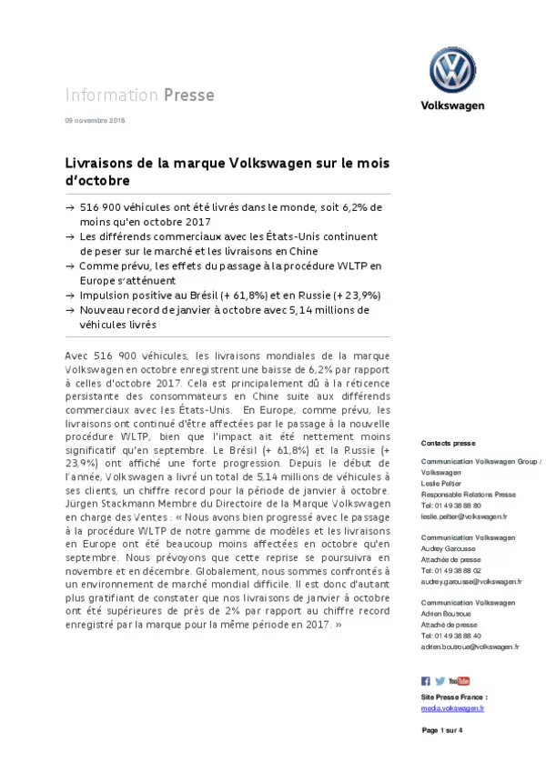 181109Livraisons de la marque Volkswagen sur le mois doctobre-pdf