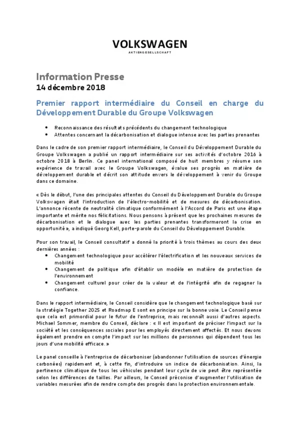 181214Premier rapport intermediaire du Conseil en charge du Developpement Durable du Groupe Volkswagen-pdf