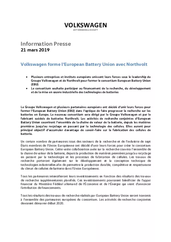 20190321Volkswagen forme lEuropean Battery Union avec Northvolt 3-pdf