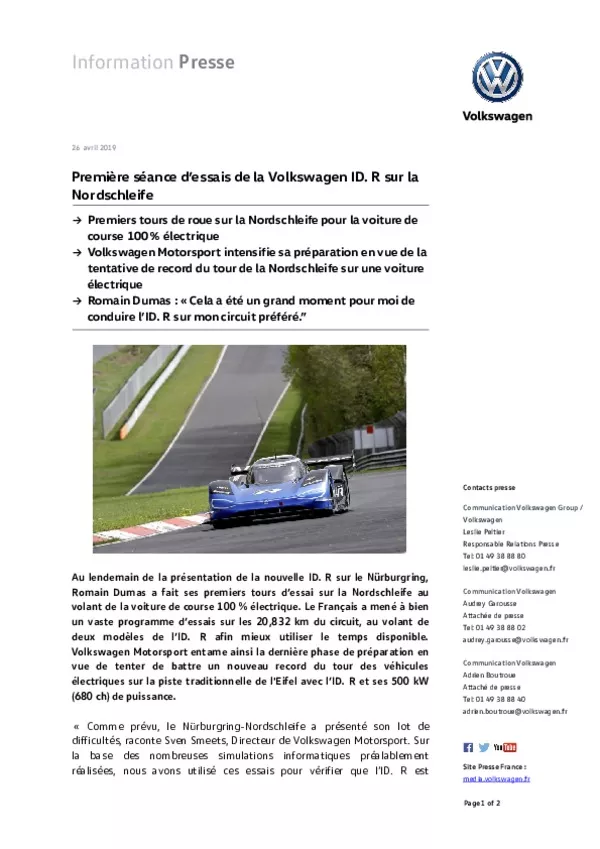 20190426Premiere seance dessais de la Volkswagen ID  R sur la Nordschleife-pdf