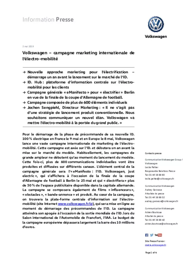 20190502Volkswagen  campagne internationale marketing de lelectro-mobilite-pdf