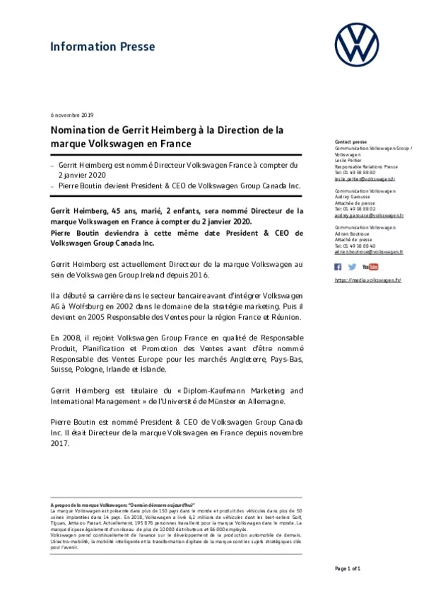 191106 Nomination de Gerrit Heimberg a la Direction de la marque Volkswagen en France-pdf