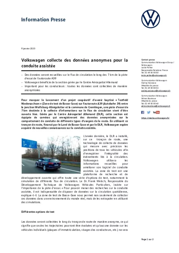 20200109Volkswagen collecte des donnees anonymisees sur pour la conduite assistee-pdf