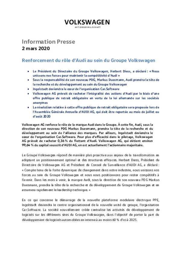 20200203Renforcement du role dAudi au sein du Groupe Volkswagen-pdf