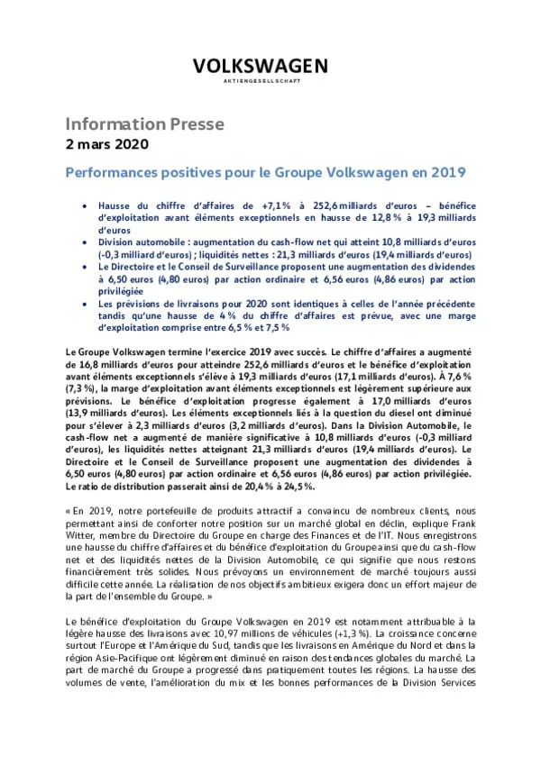 20200302Performances positives pour le Groupe Volkswagen en 2019-pdf