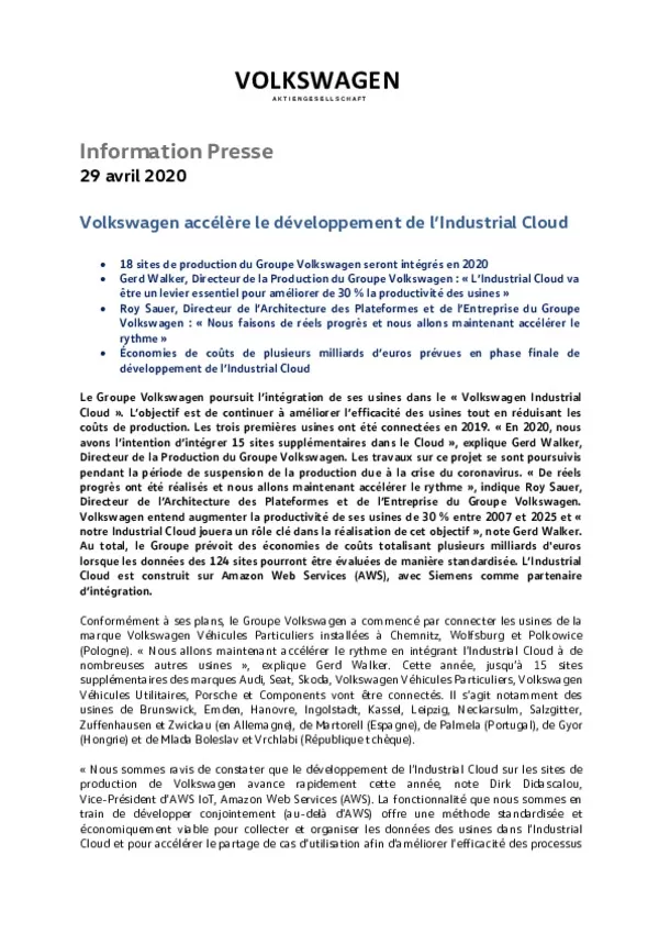 200429Volkswagen accelere le developpement de lIndustrial Cloud-pdf