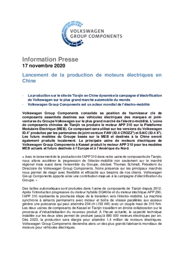 201117Lancement de la production de moteurs electriques en Chine-pdf