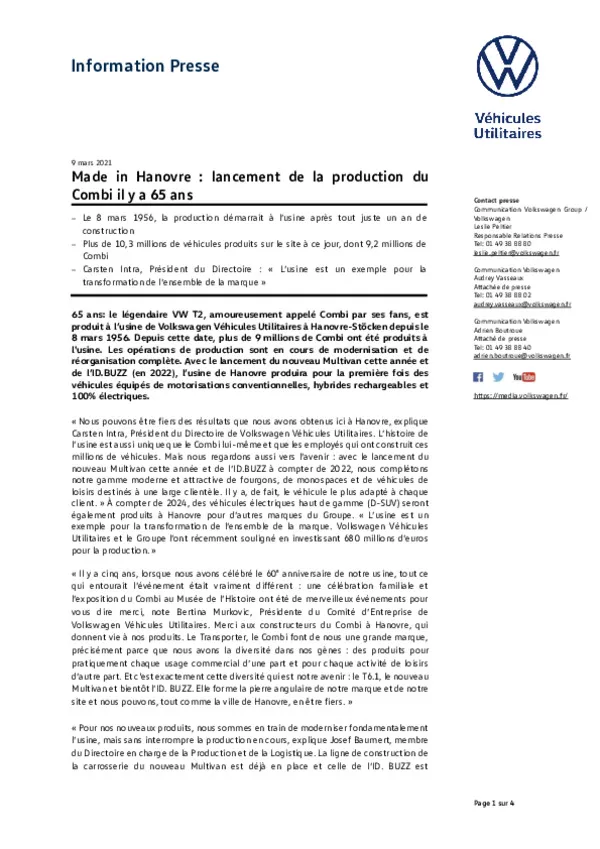 210309Made in Hanovre  lancement de la production du Combi il y a 65 ans-pdf