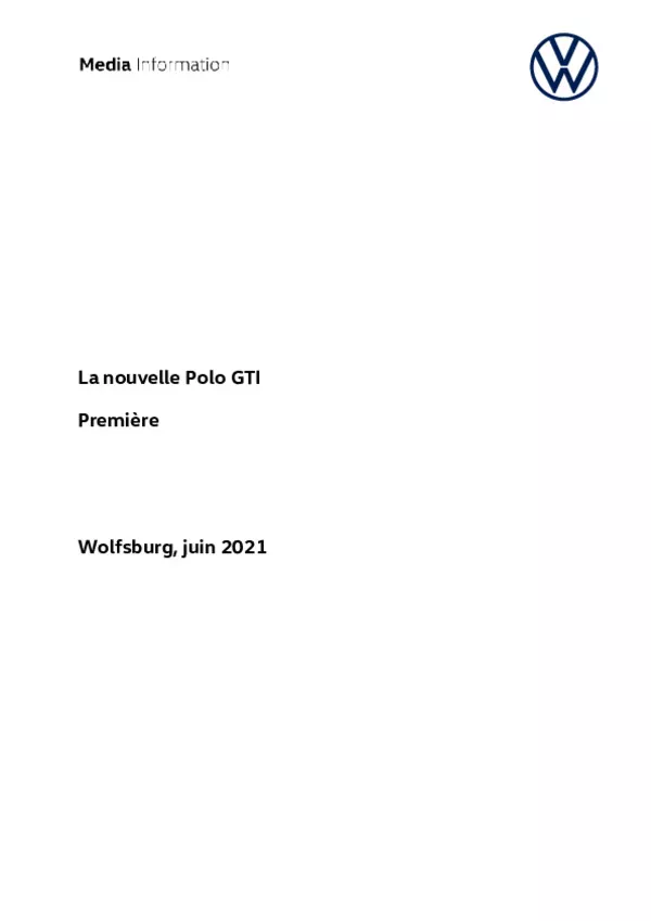 Dossier de presse Nouvelle Polo GTI-pdf