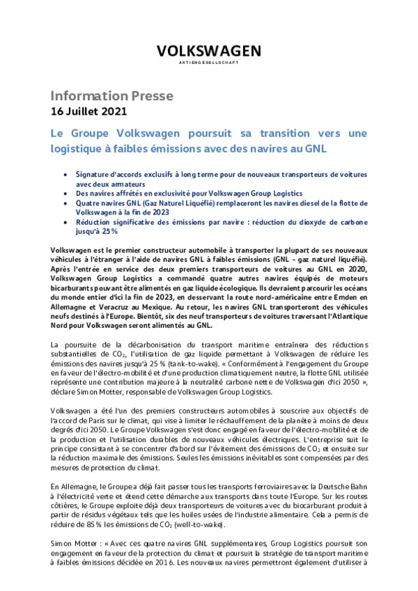 210716Le groupe Volkswagen poursuit sa transition vers une logistique a faibles emissions avec des navires au GNL-pdf