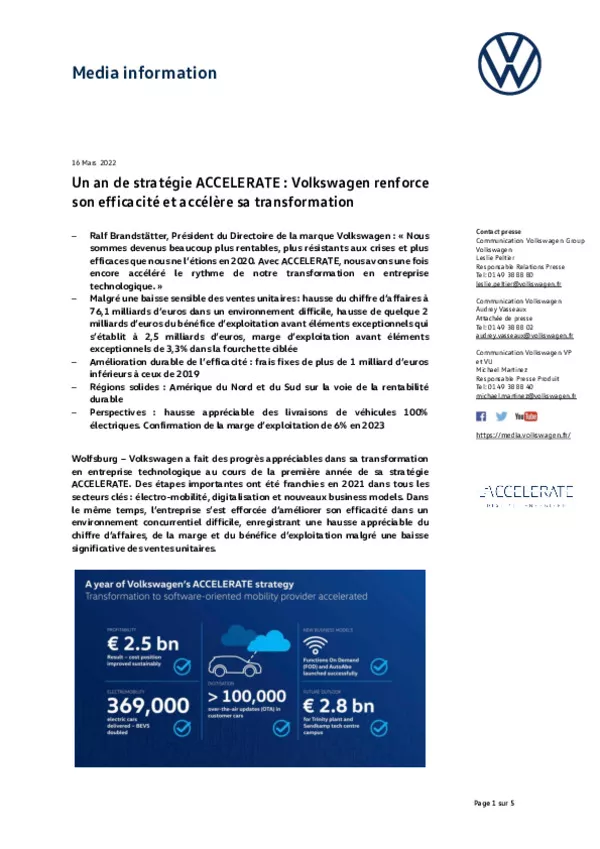 220316Un an de strategie ACCELERATE  Volkswagen renforce son efficacite et accelere sa transformation-pdf