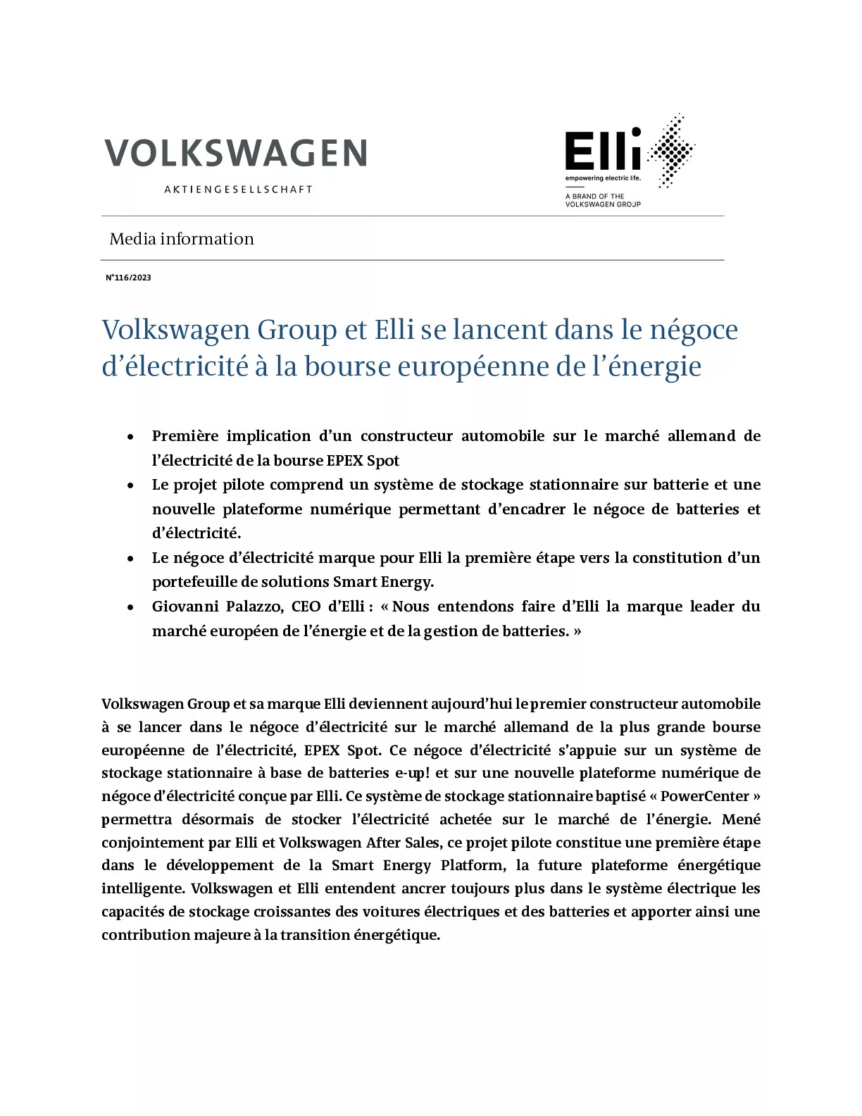 Volkswagen Group et Elli se lancent dans le négoce d’électricité à la bourse européenne de l’énergie-pdf