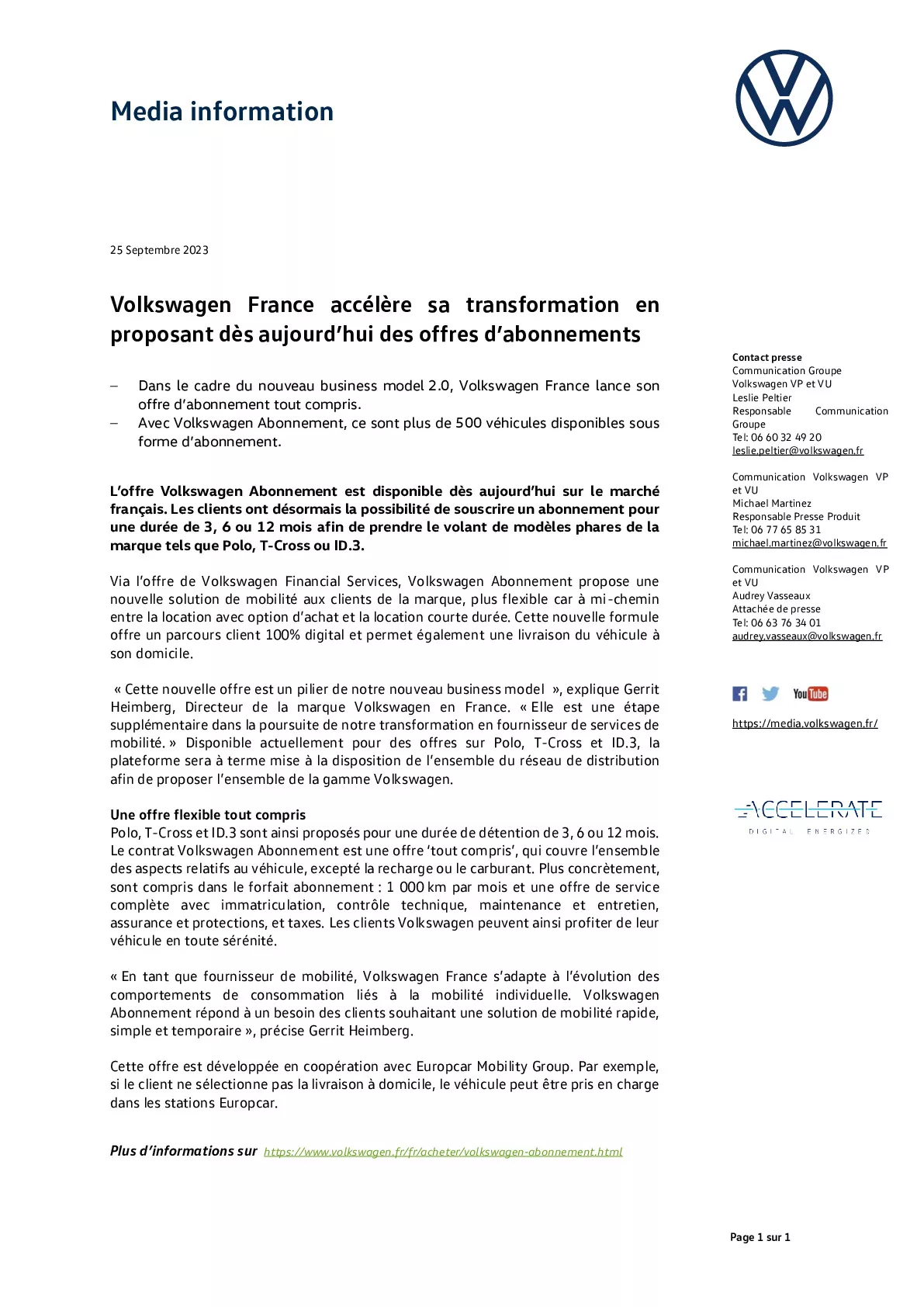 Volkswagen France accélère sa transformation en proposant dès aujourdhui des abonnements automobiles-pdf