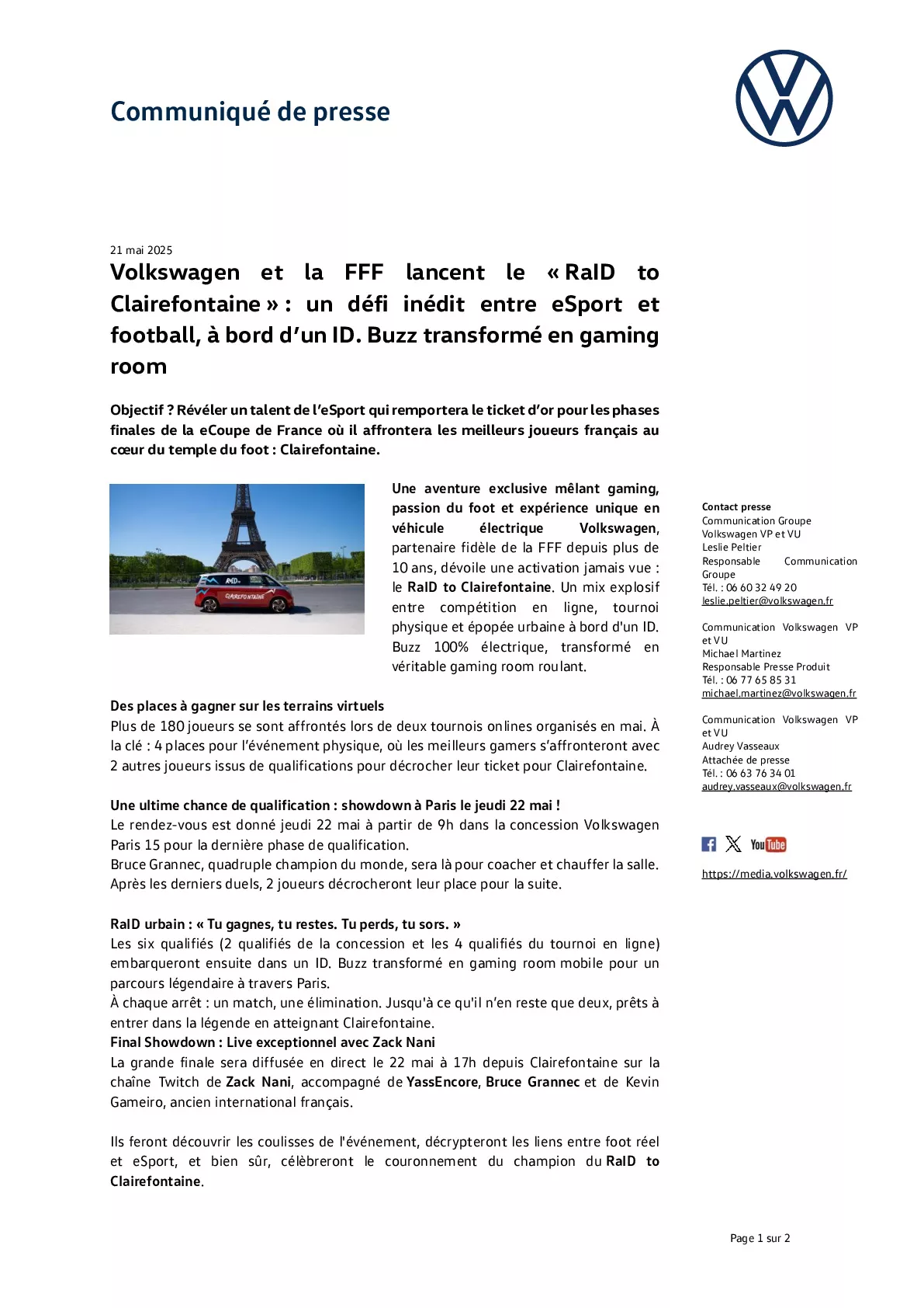 Communiqué de presse