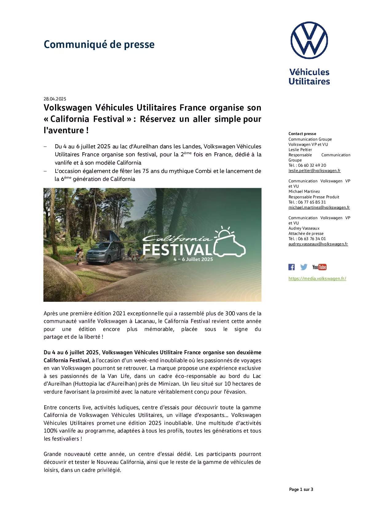 Communiqué de presse