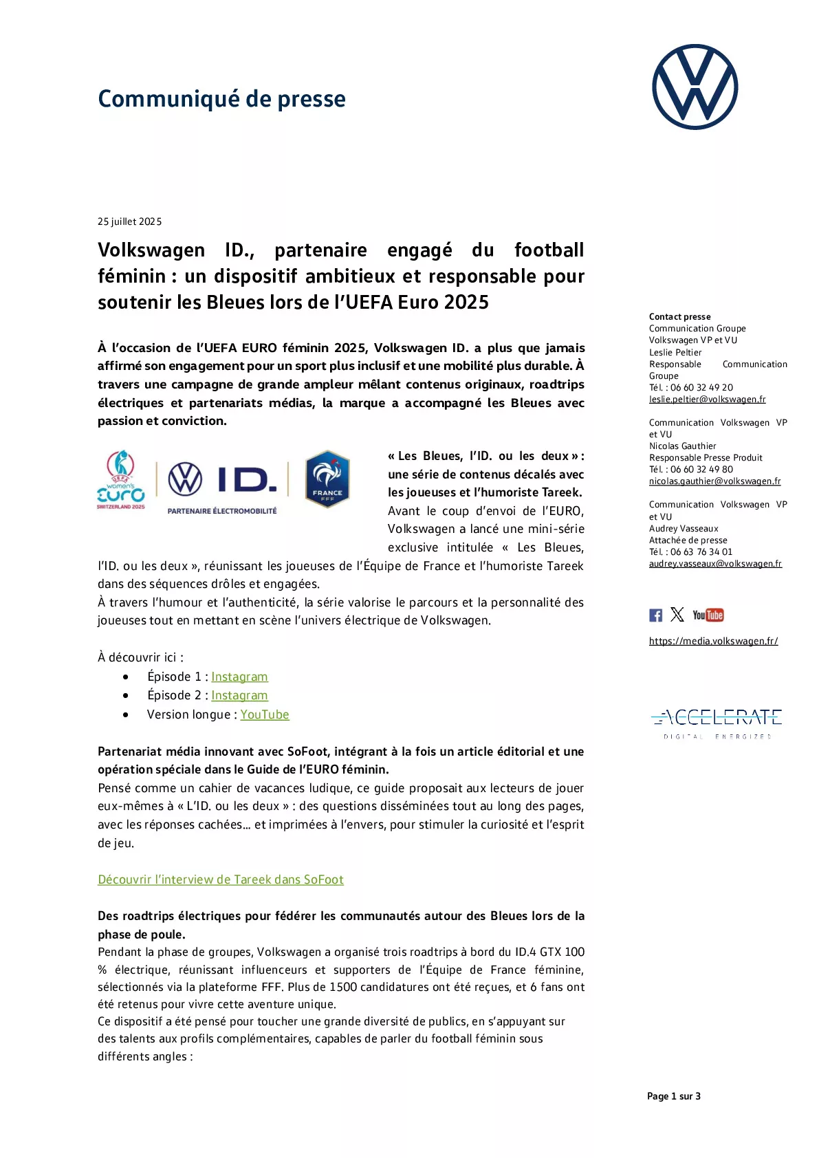 Communiqué de presse