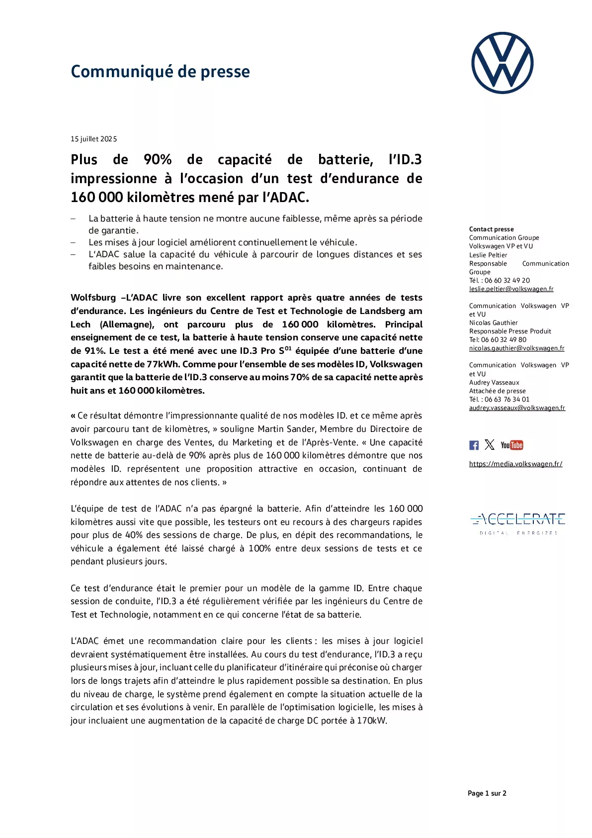 Communiqué de presse