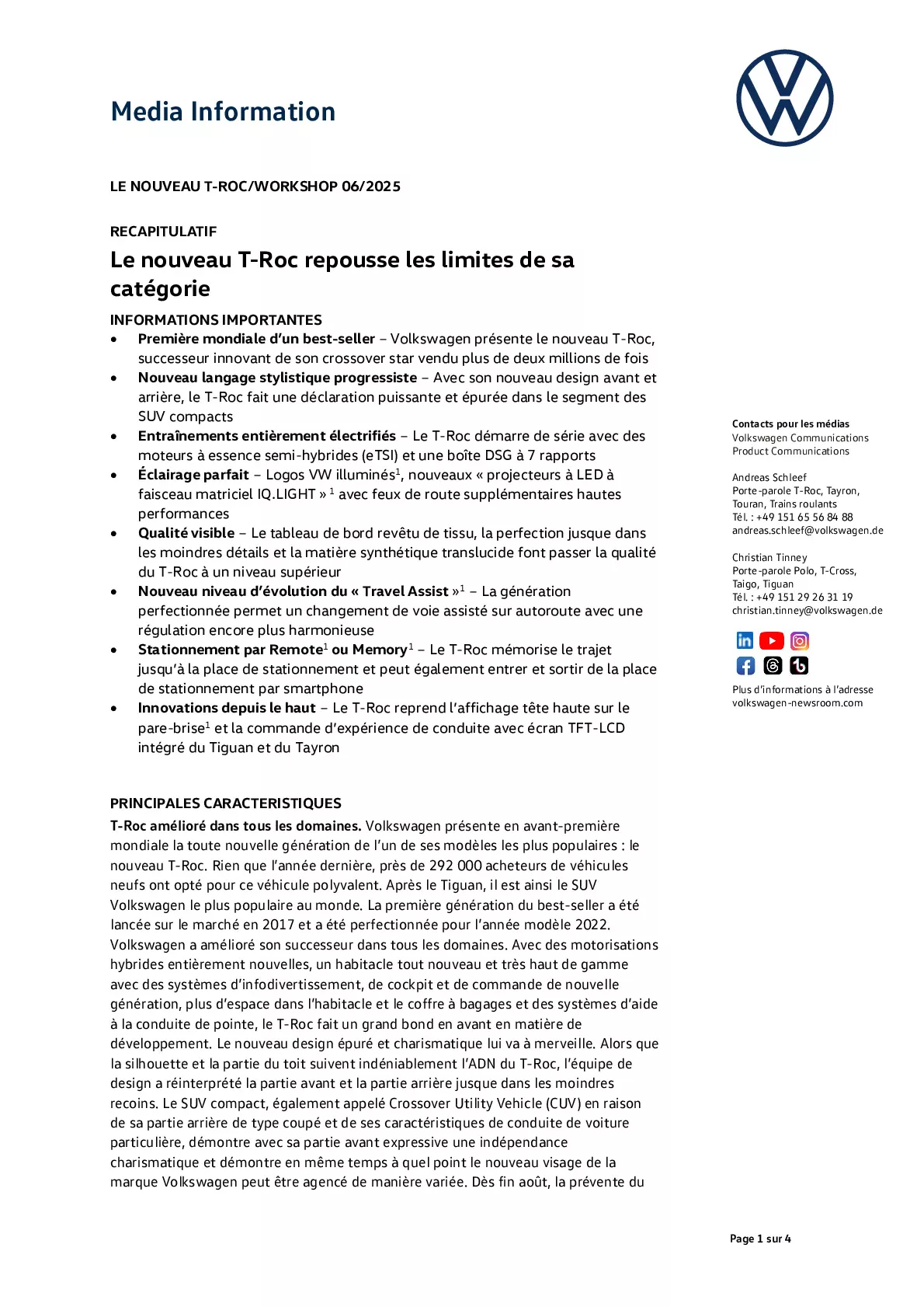Dossier de presse Nouveau T-Roc