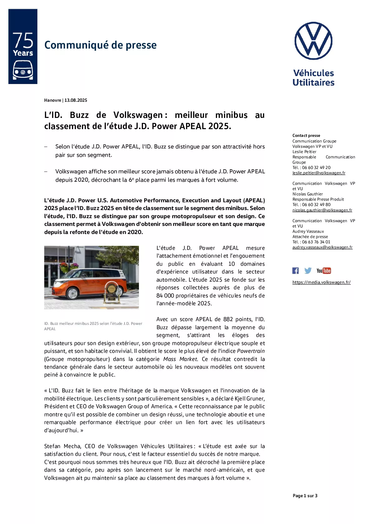 communiqué de presse