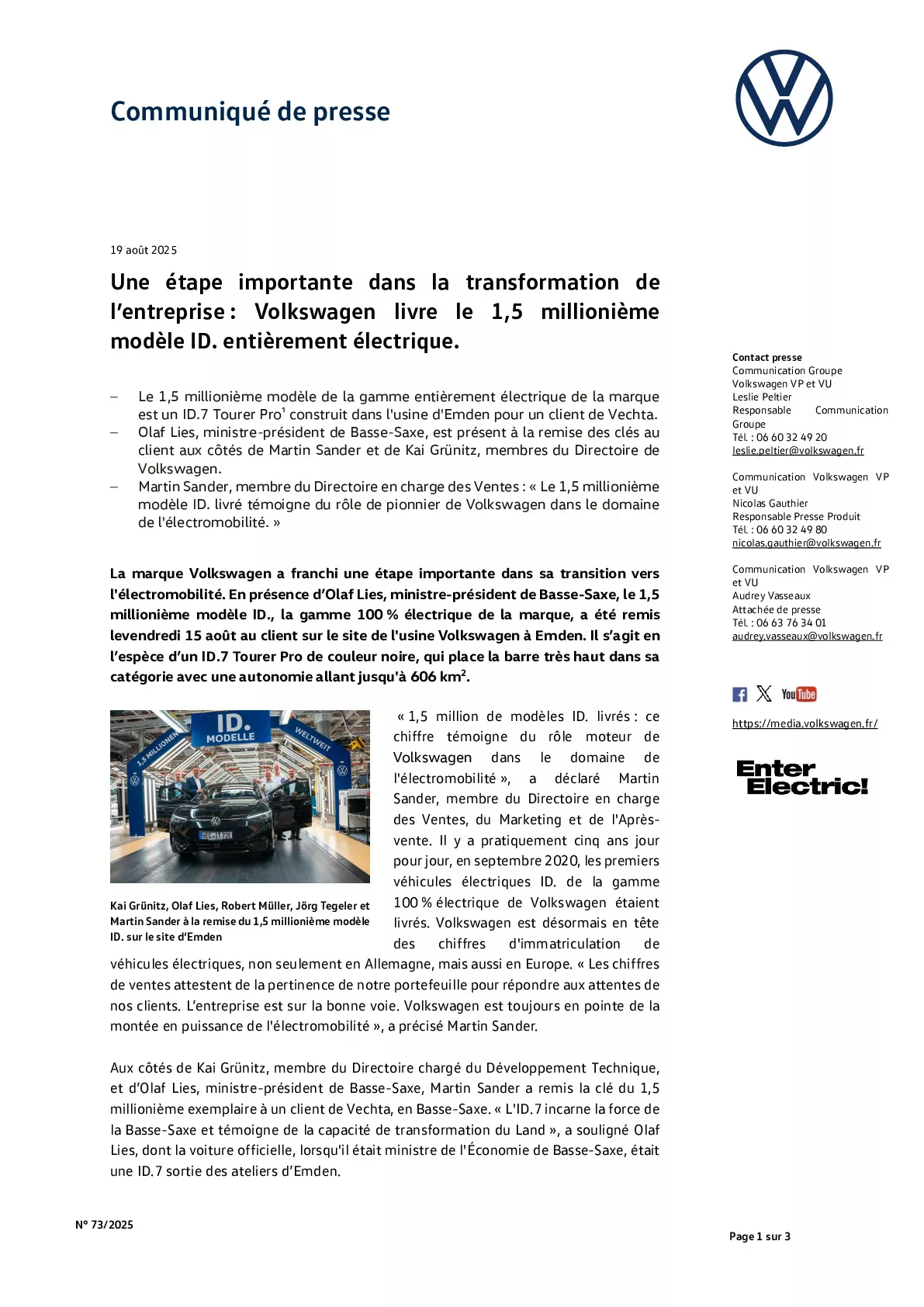 Communiqué de presse